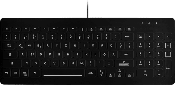 Active Key QuickClean Med KB Rem Cov Backlit Comp W Black