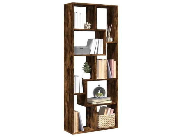 Étagère séparatrice de pièce chêne fumé 67x25x161 5 cm étagère étagère à livres étagère de rangement 858079