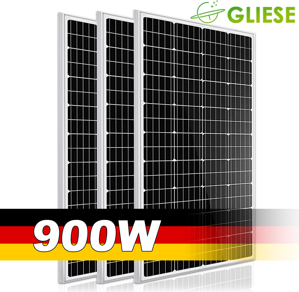 Solarpanel 900W 18V Monokristallines Solarmodul für 18V Batterien Photovoltaik Solarpanel 18v ideal für Wohnmobil Balkonanlage Gartenhäuse Boot