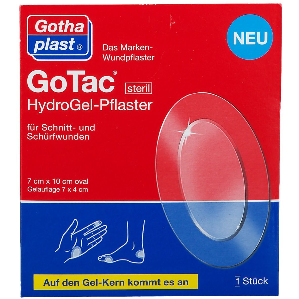 Gotac HydroGel-Pflaster 7x10 cm steril 1 St Pflaster