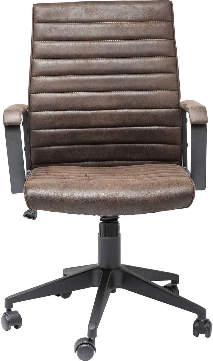 Kare Design Labora Low Bureaustoel met lage rugleuning in bruin vintage kunstleer