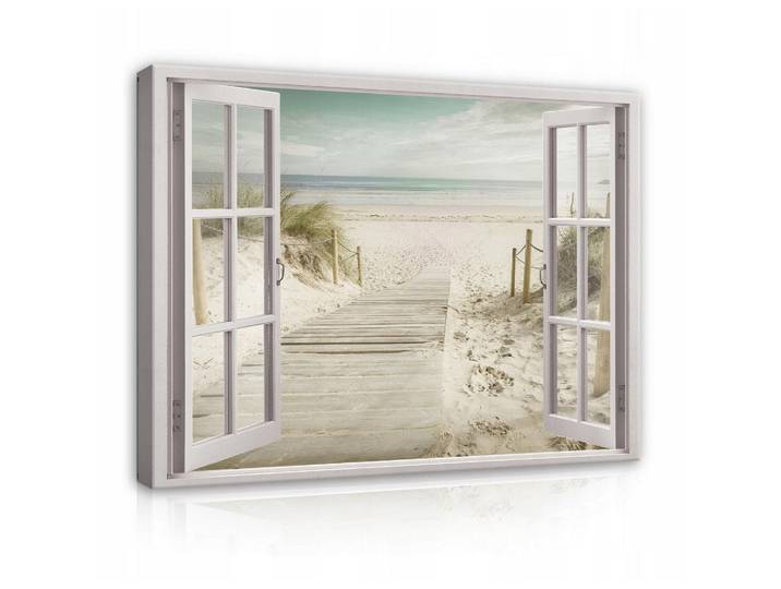 LEINWAND BILDER Fenster Strand Meer Wohnzimmer 120x80