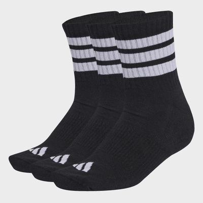 Sportsocken ADIDAS PERFORMANCE "3S ESS C MID 3P", Damen, Gr. XL (46/48), Sockengröße, schwarz-weiß (schwarz, weiß, weiß), Obermaterial: 58% Baumwolle, 39% Polyester, 2% Elasthan, 1% Polyamid, Socken Sportsocken, Sportsocken, sportlicher Stil, für...