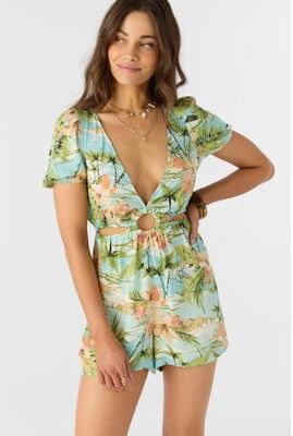 O'Neill s Morena Romper in Nile Blue, Size Medium, Viscose