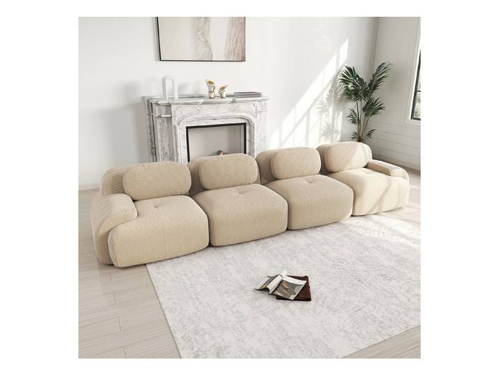 ANYSUN 4-Sitzer Viersitzer-Sofa aus weichem Cordstoff,modular kombinierbar Polstersofa, haustierfreundlich und ergonomisch, vakuumverpackt, frei kombinierbar, ohne Montage,einfaches Sofa für Wohnzimmer, Wohnung, Büro
