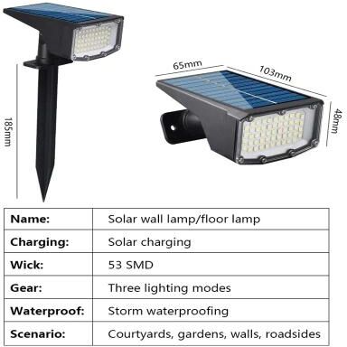 Uplift Treasures 53 LED Solar Spotlight Waterproof Outdoor Landscape Garden Light white 1pc