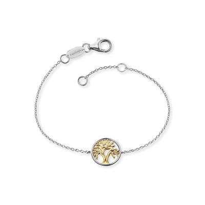 Armband ENGELSRUFER "Lebensbaum Bicolor", gold (silberfarben, gelbgoldfarben), Armbänder, Damen, 20cm, Silber 925 (Sterlingsilber), Armband