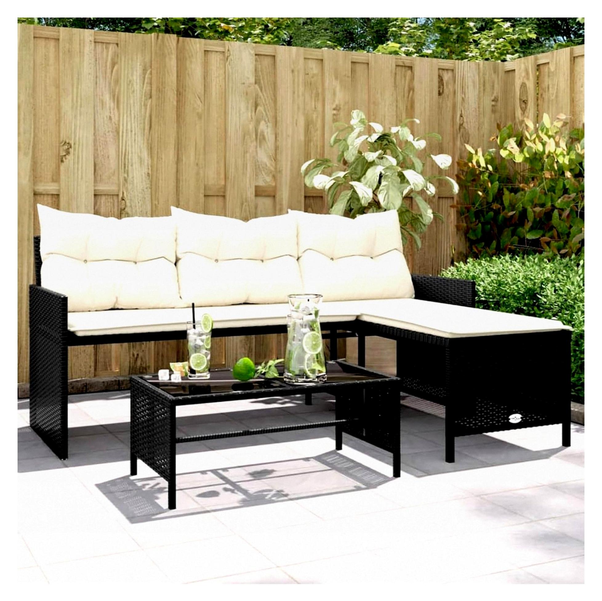 Gartenmöbel Set Rattan Balkon Lounge Klein Ecklounge Ecksofa Outdoor