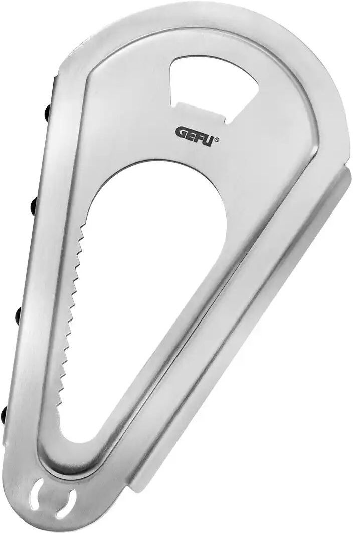 Gefu Multifunktionsöffner 4 in 1  PRACTICO ¦ silber ¦ Metall ¦ Maße (cm): B: 9,4