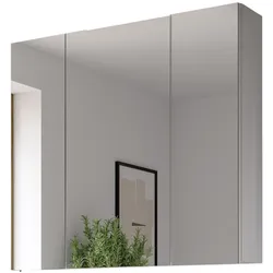 SPIEGELSCHRANK weiß 82 x 77 cm, Badschrank 3-türig mit Spiegel