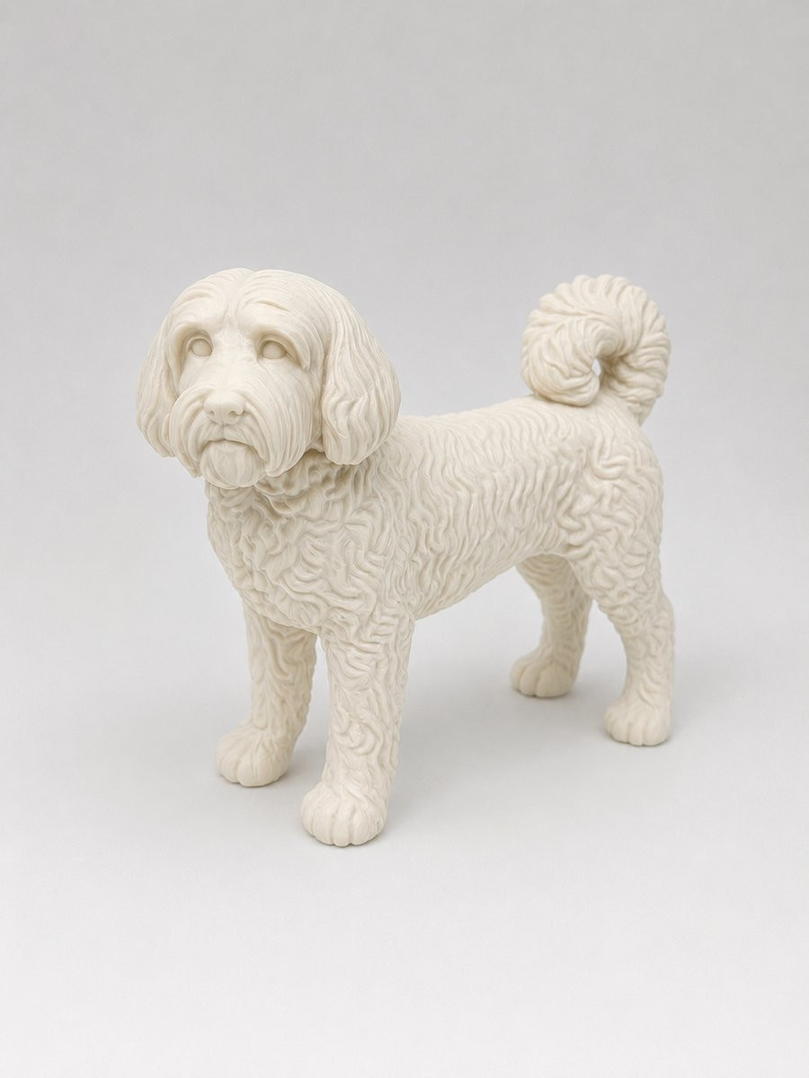 Decoratief Tibetaanse Terriër Hondenbeeldje - Wit - 3D geprint