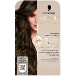 Schwarzkopf Creme Supreme, Haarfarbe, Creme Supreme Coloration 5-0 Natürliches Braun (Natürliches Braun)