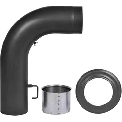 FireFix, Zubehör Kerzen + Kamin, R150/SET Ofenrohrset aus 2 mm starken Stahl (Winkelrohrset) in 150 mm Durchmesser, für Kamin