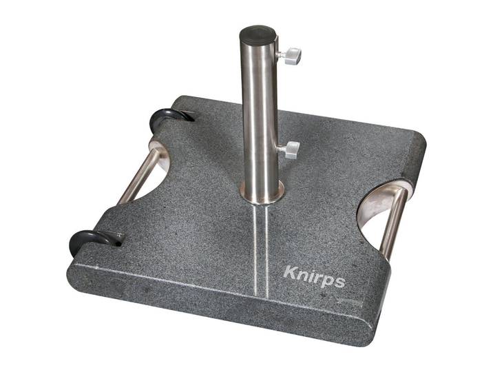 Knirps Sonnenschirmständer, Anthrazit, Metall, Stein, 55x7x54 cm, rostfrei, Haltegriff, Transportgriff, Einsätze für unterschiedliche Rohrstärken, Rollen, Sonnen- & Sichtschutz, Sonnenschirmständer