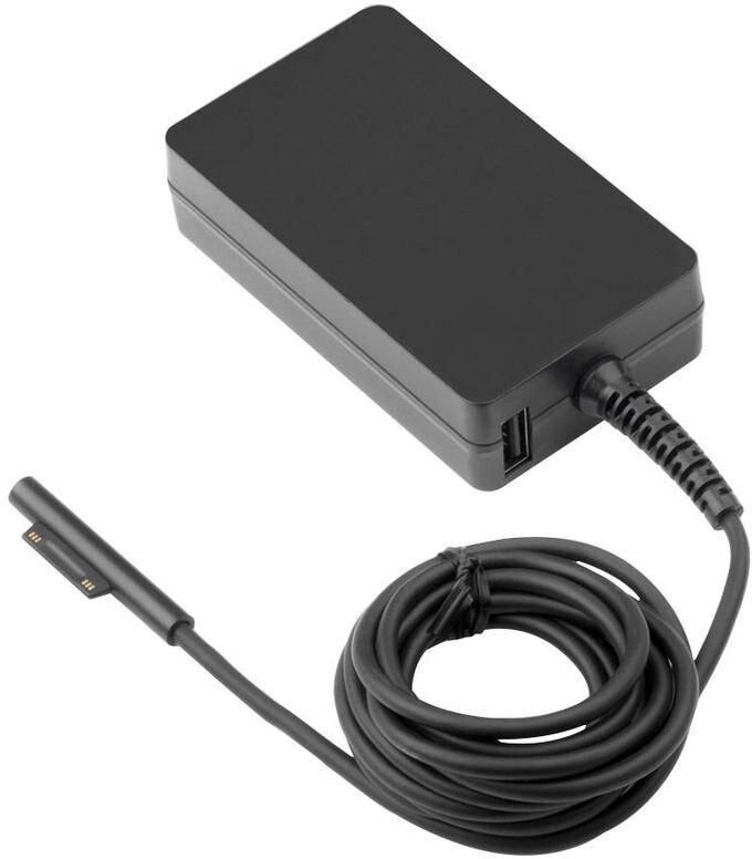 CoreParts Power Adapter, 65W 15V 4.3A, Plug: Surface-Thin, Including C5 Power Cord, W8Z-00002 for Surface Pro 3, 4, 5, 6, 7, 8, 9, X, Surface Laptop