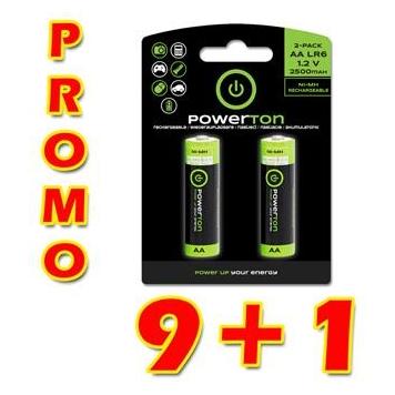 Powerton Rechargeable batteries, AA (HR6), 1.2V, 2500mAh,, box, 10x2 packs, PROMO 2 packs 9 + 1 (18 (20 Stk., AA, 2500 mAh) (21294721)