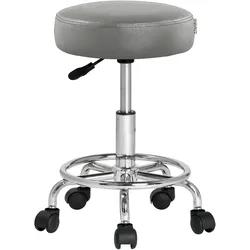 CASARIA® Drehhocker Höhenverstellbar Dicke Polsterung Grau
