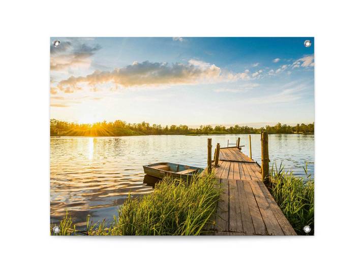 Poster REINDERS Sonnenaufgang , blau (farbe bild(er): blau), B:80cm H:60cm T:0,1cm, Leinwand, Bilder, Poster, Outdoor für Garten oder Balkon
