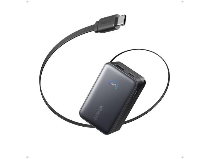 Anker Zolo Power Bank (20 000 mAh 22.5WBuilt-in USB-C Cable) Powerbank Zwart