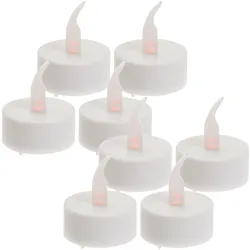 LED-Teelichter 8er-Set - Flackernde orange Flamme & 6h-Timer - Romantisches Ambiente, sicher, umweltfreundlich, batteriebetrieben Ø 38mm
