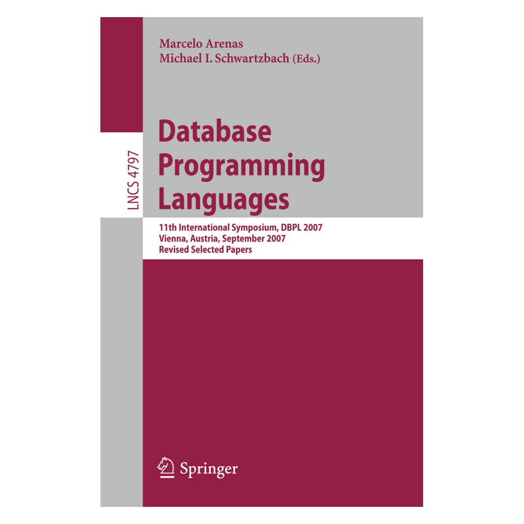 Springer Database Programming Languages (Englisch, Softcover, Marcelo Arenas, Michael I. Schwartzbach) (55499045)