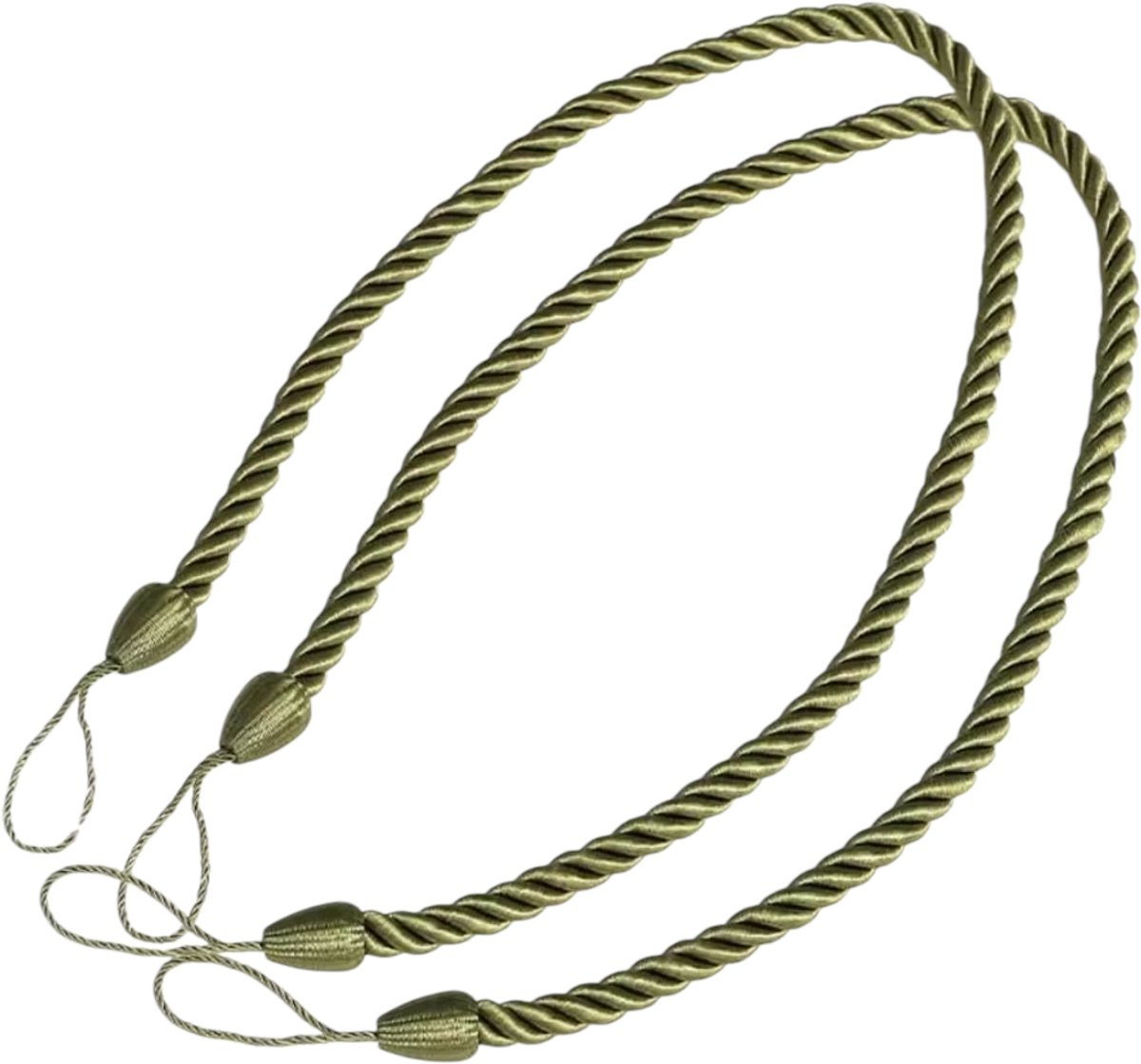 Set van 2 groene gordijnhangers en gordijnbinders