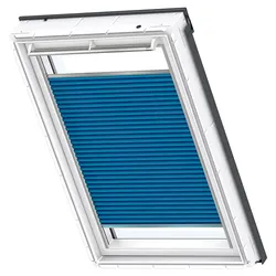 VELUX Wabenplissee Uni Blau 1156 Uni Blau 1156, SK06, GGU,Manuell,VELUX,weiße Schiene