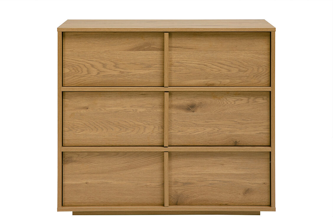 Miliboo Commode finition bois clair chêne 3 tiroirs L90 cm LOTHAIRE