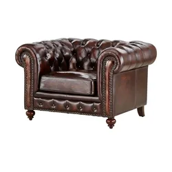 uno Sessel im Vintage-Look Chesterfield , braun , Maße (cm): B: 124 H: 80 T: 100.0