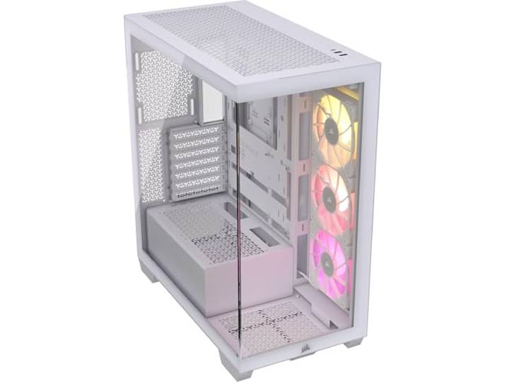 CORSAIR iCUE LINK 3500X RGB Mid-Toren ATX PC-Behuizing - Panoramisch Gehard Glas - Omgekeerde Aansluiting Moederbordcompatibel - 3x CORSAIR RX120 RGB Ventilatoren Inbegrepen - Wit