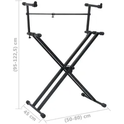 vidaXL Dorbeldorf (Keyboard), Instrumentenständer + Halter, Schwarz