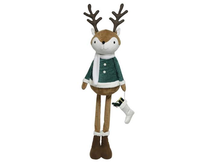 Dekorentier Reindeer Grün/Hellbraun