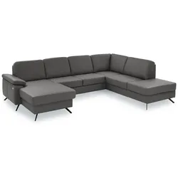 ComfortPlan Wohnlandschaft Eastbourne Leder Grau