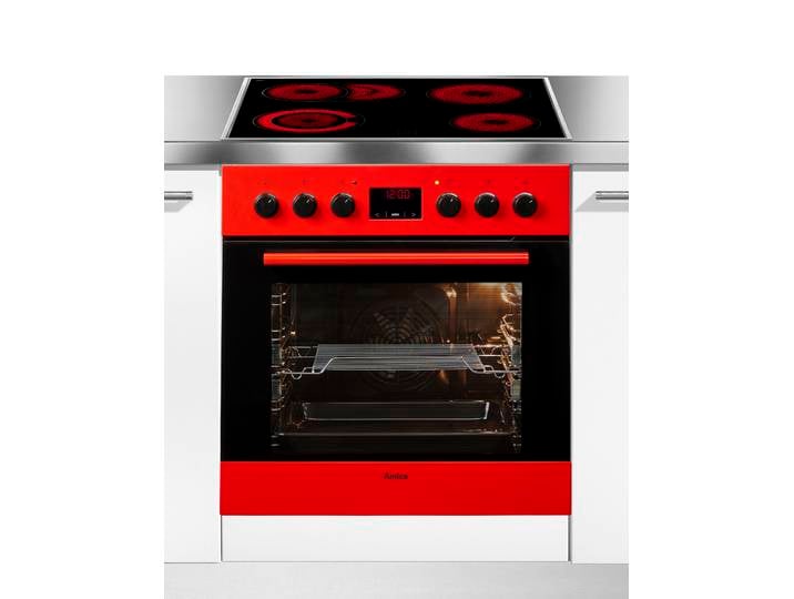 AMICA Elektro-Herd-Set EHC 12920 R , Energieeffizienz: A (A+++-D), rot, Herdsets, Komfortables Kochen und Backen mit leichtem und sicherem Handling, Topseller