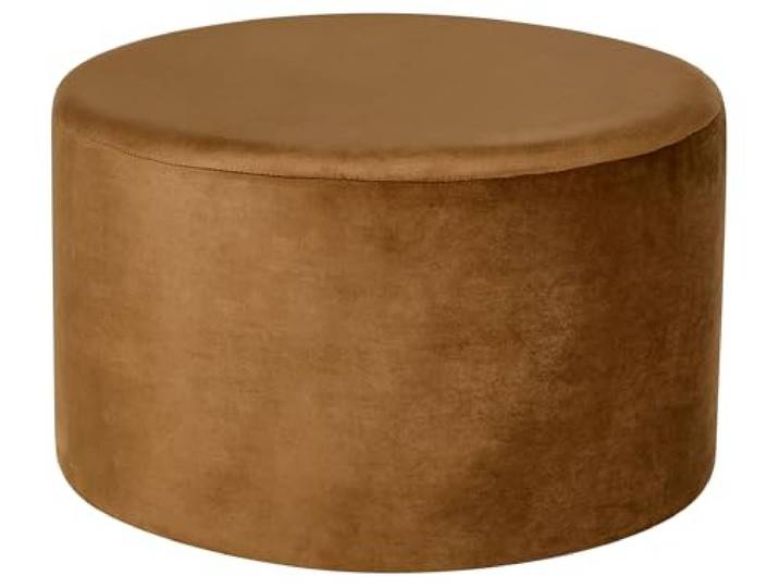 Beliani Pouf Samt Goldbraun rund 61 cm luxuriös glamourös Sitzhocker Samthocker Millen
