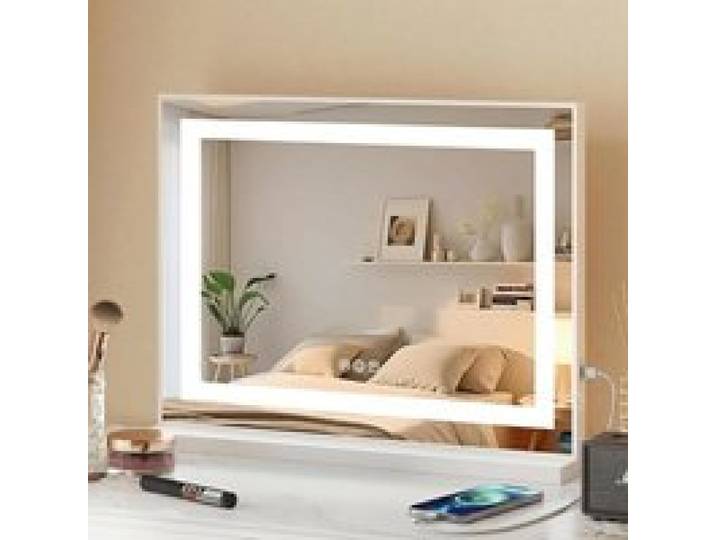 Miroir de maquillage avec éclairage - GENERIQUE - Hollywood - LED dimmable - 3 températures - Grossissement 10x
