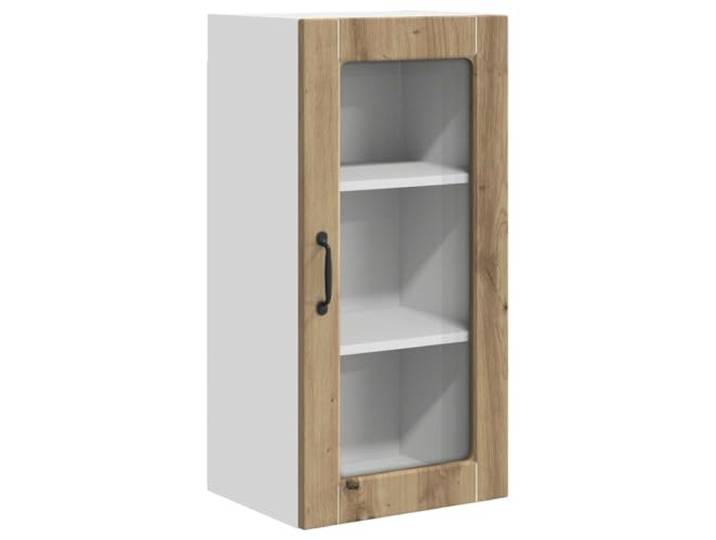IBUQDDV Wandglas-Schrank Lucca Artisan-Eiche 40 x 31 x 80 cm Holzwerkstoff Rahmen, rechteckige Form, Innenbereich, moderne Küchen, minimalistisches Design, robuste Konstruktion
