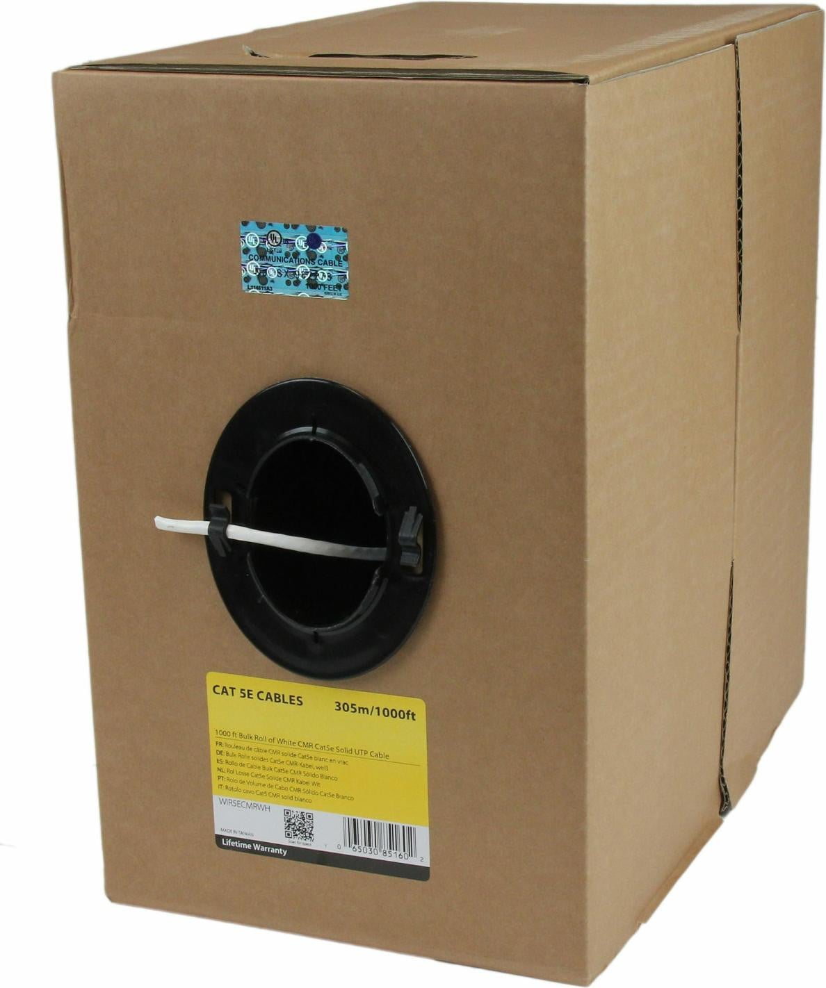 StarTech.com Cat5e UTP CMR kabel, 304,8 meter, massieve kern, Wit
