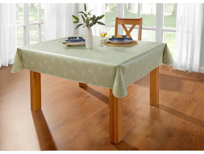 Wachstuch-Tischdecke mit Pusteblumen-Motiv, Grün, Größe 130 (Tischdecke, 130/160 cm)