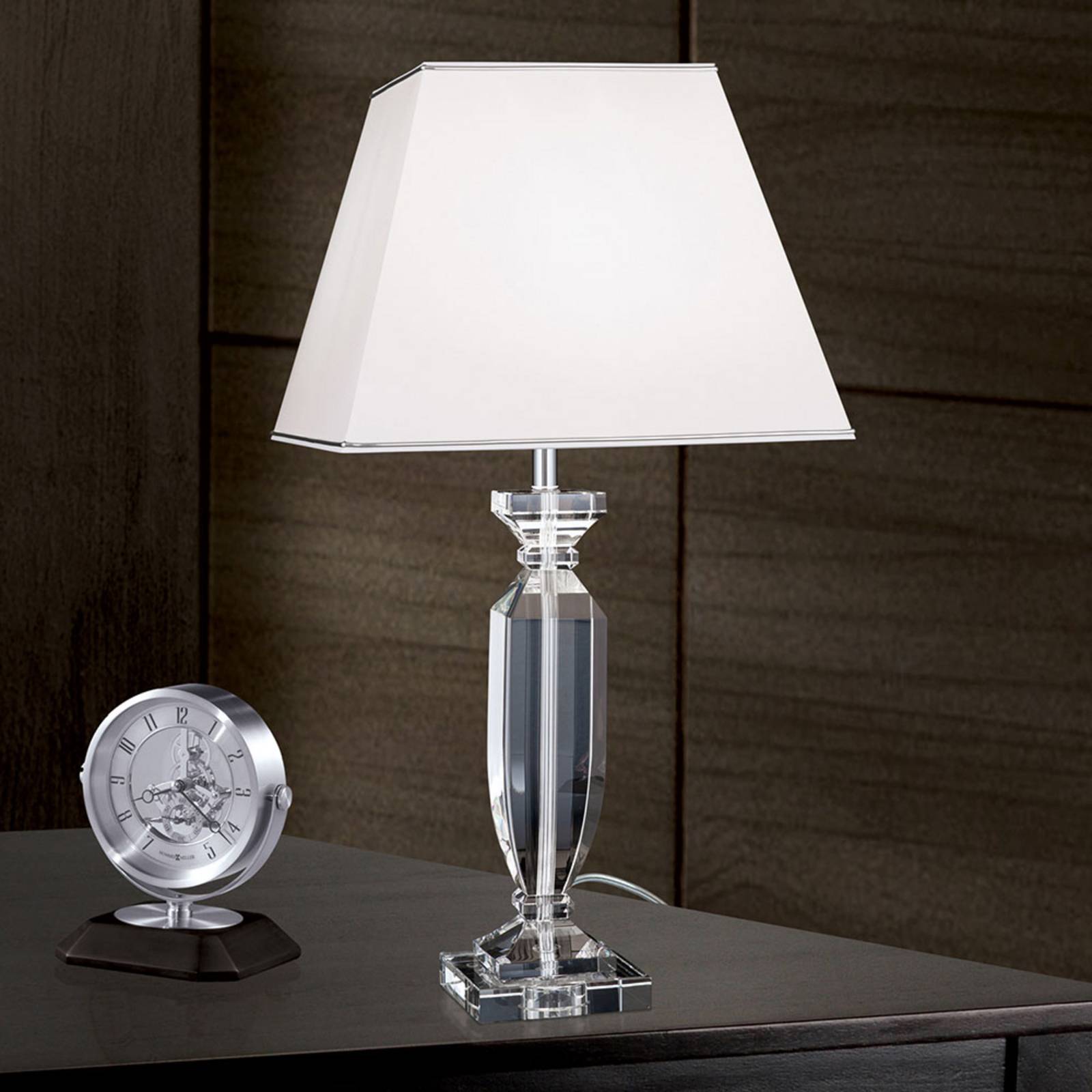 Orion Table Lamp Pokal, White / opal, Living / Dining Room, Crystal, Table Lamp