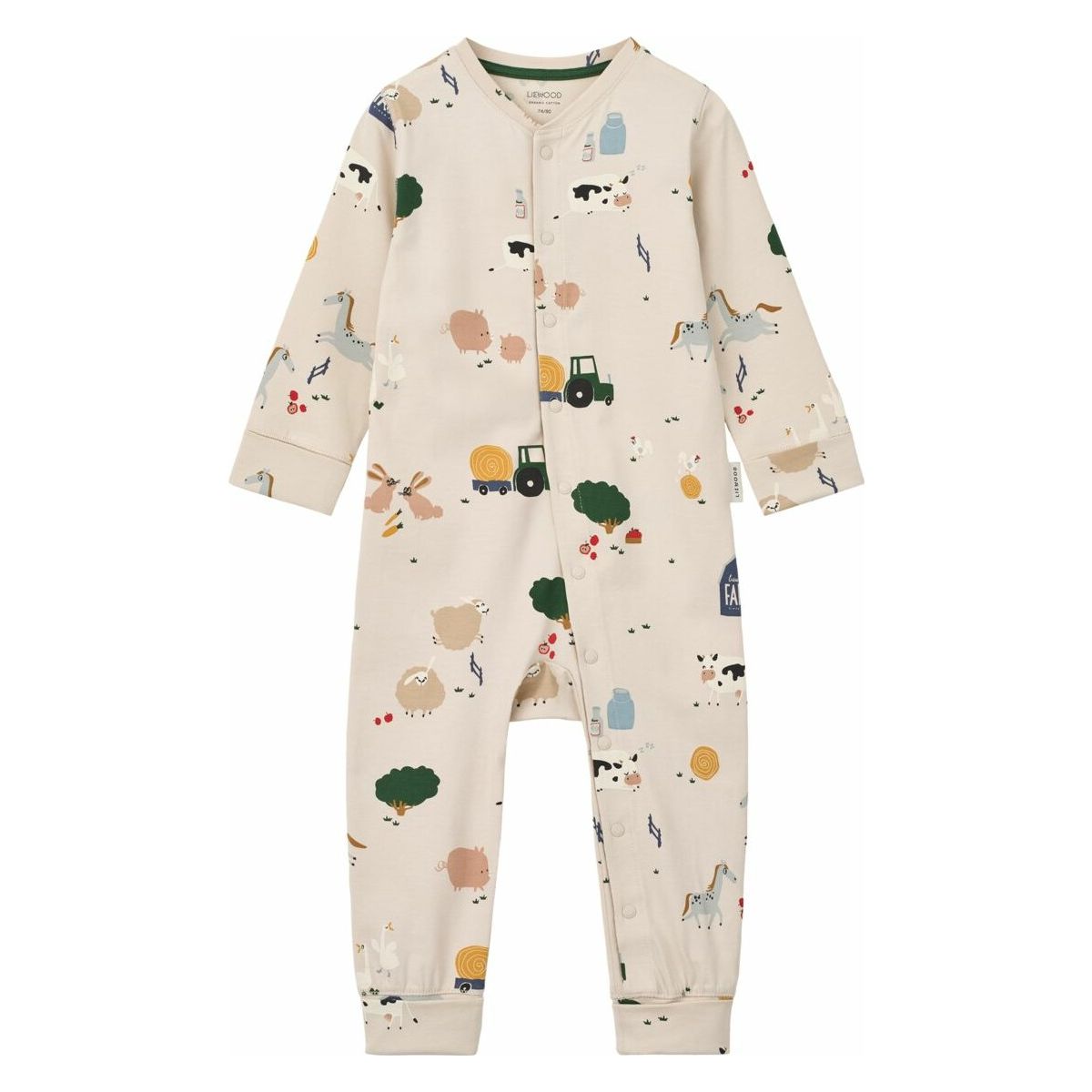 Liewood Birk Grow Printed Pyjamas Jumpsuit farmlife / sandy (3035) 50/56 LW20983-3035-50/56-CU