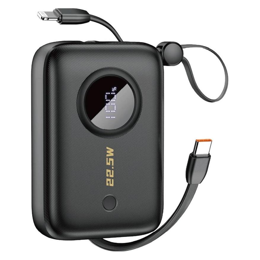 Dudao K14 USB-A / USB-C 10000mAh Powerbank - Schwarz (10000 mAh, 22.50 W, 37 Wh) (1573209000)