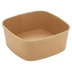 Sabert 300 Take away Salatschalen Menüschalen aus Papier quadratisch braun