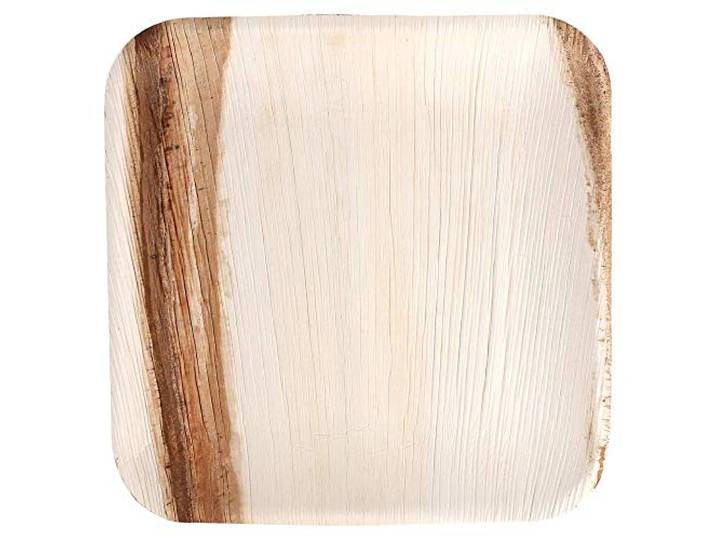 Teller Quadratisch 24X24X2 Cm Natur Areca - 25 Un.