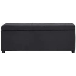 vidaXL Bank mit Staufach 116 cm Schwarz Polyester