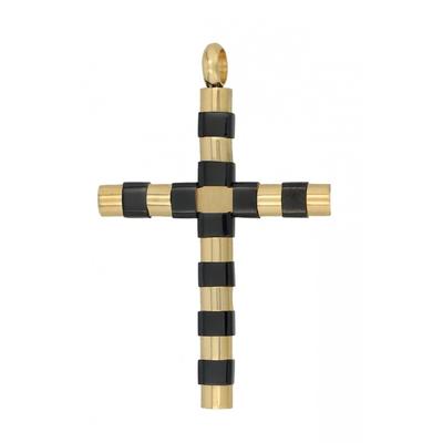 Kettenanhänger ADELIA´S "modischer Kreuz Anhänger aus Edelstahl", schwarz, Schmuckanhänger, Damen, Edelstahl, Kettenanhänger