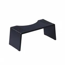 Relaxdays Toilettenhocker, klappbar, Hocker Toilettengang, Erwachsene, Bambus, rutschfest, HxBxT: 19x43,5x20 cm, schwarz