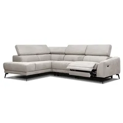 ECKSOFA LARS 5-Sitzer, 1 Relax, verstellbare Kopfstützen, beige