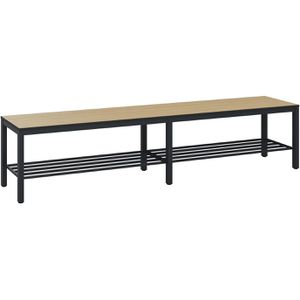 CP-Möbel Umkleidebank 8062-010, Sitzfläche Holz, 200 cm, mit Schuhrost, eiche / anthrazit