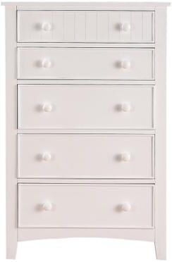 Benzara Wooden Chest With 5 Drawer Storage, White